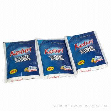 Powder Detergent/Three-sides Sealed/PET Bags, Made of OPP/PET Material